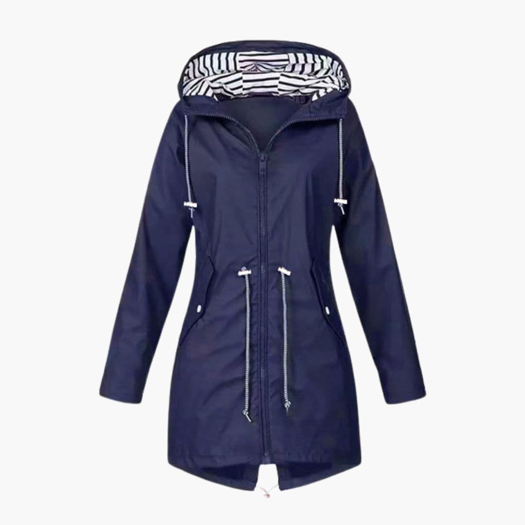 Women's Jacket with Hood and Adjustable Waist