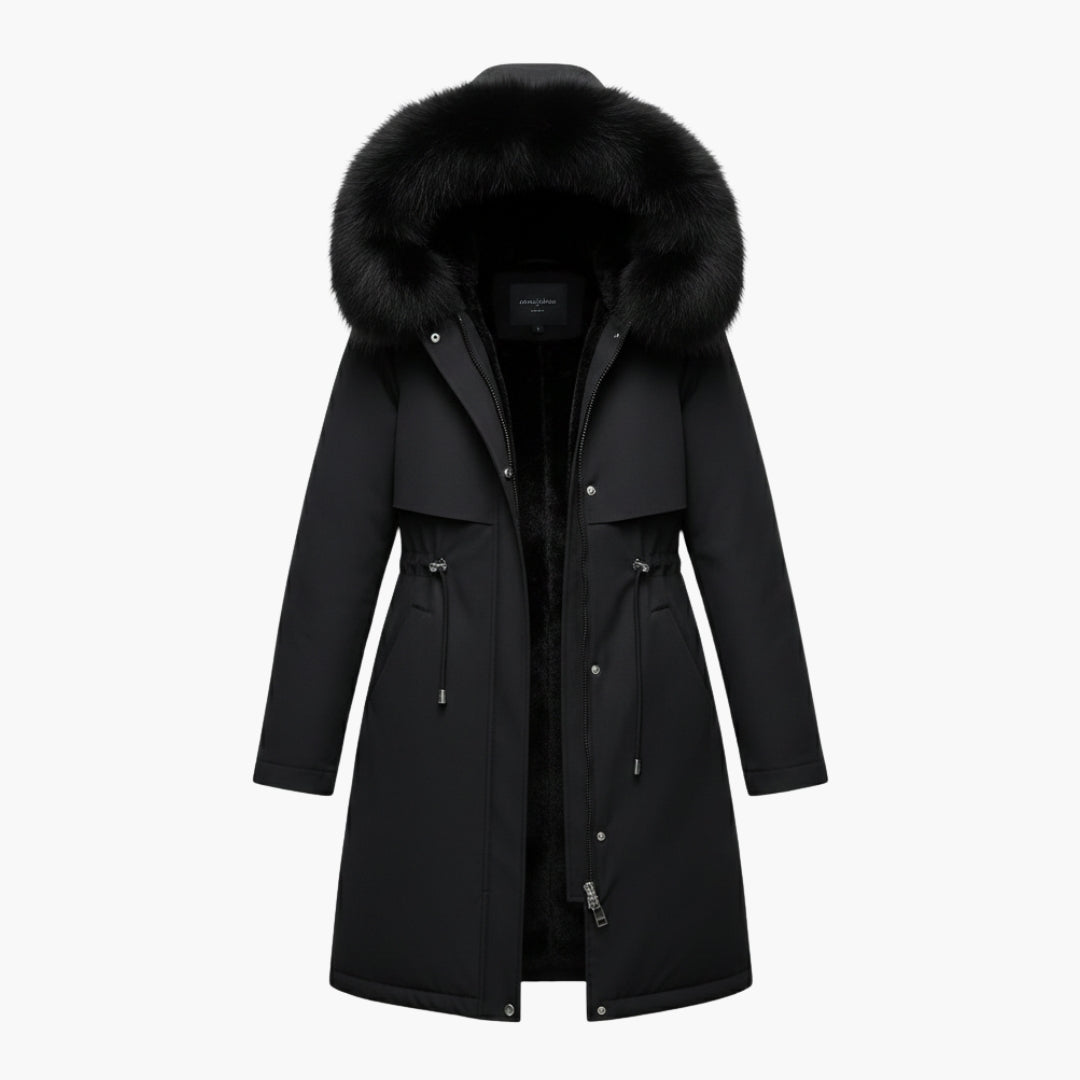 Veste Hiver Femme avec Col Imitation Fourrure