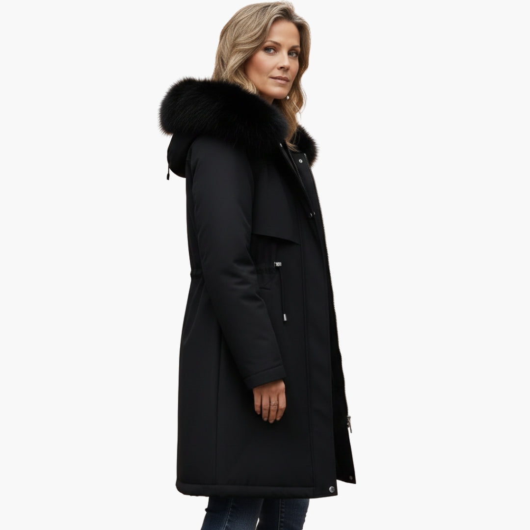 Veste Hiver Femme avec Col Imitation Fourrure