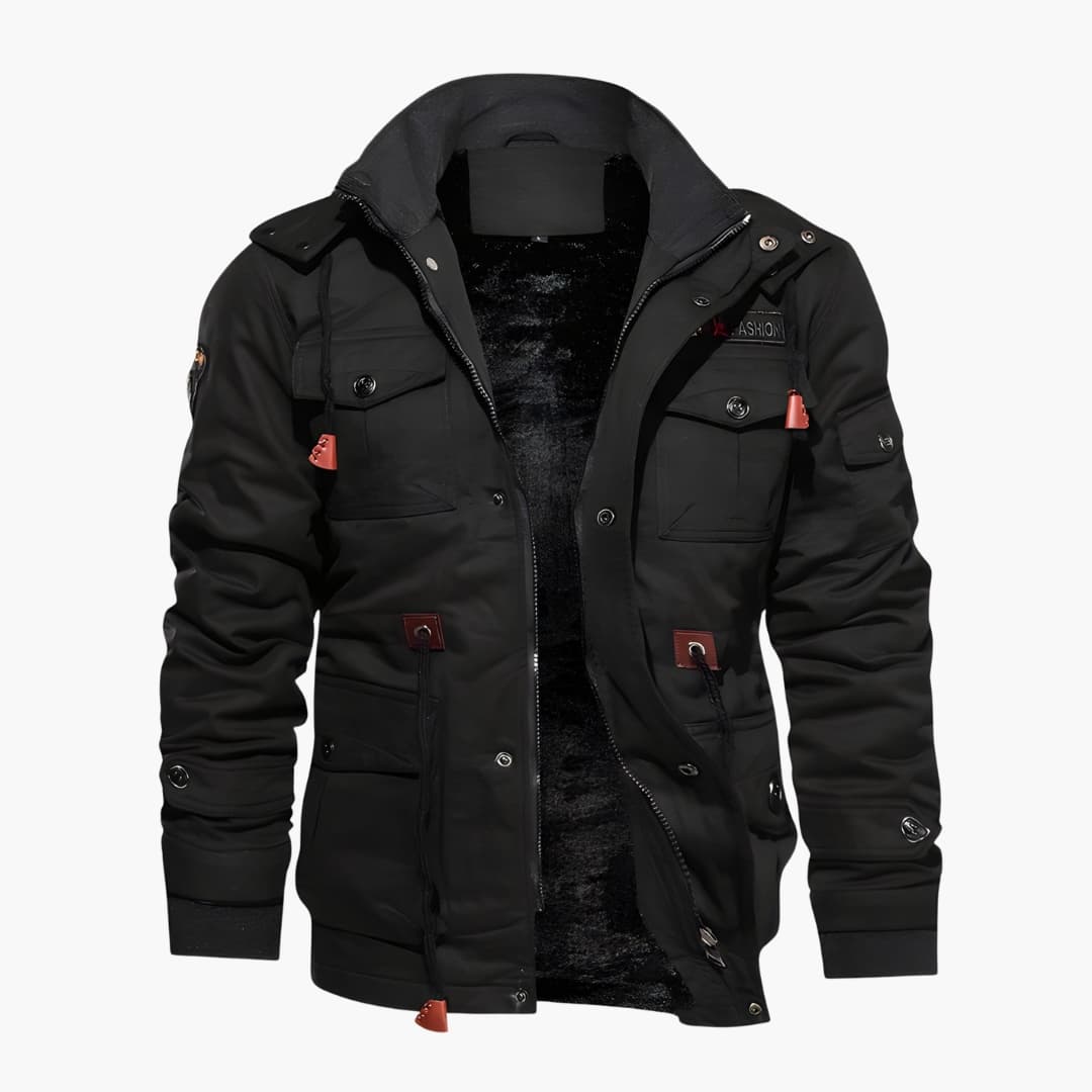 Veste Homme à Capuche avec Multiples Poches sur le Devant