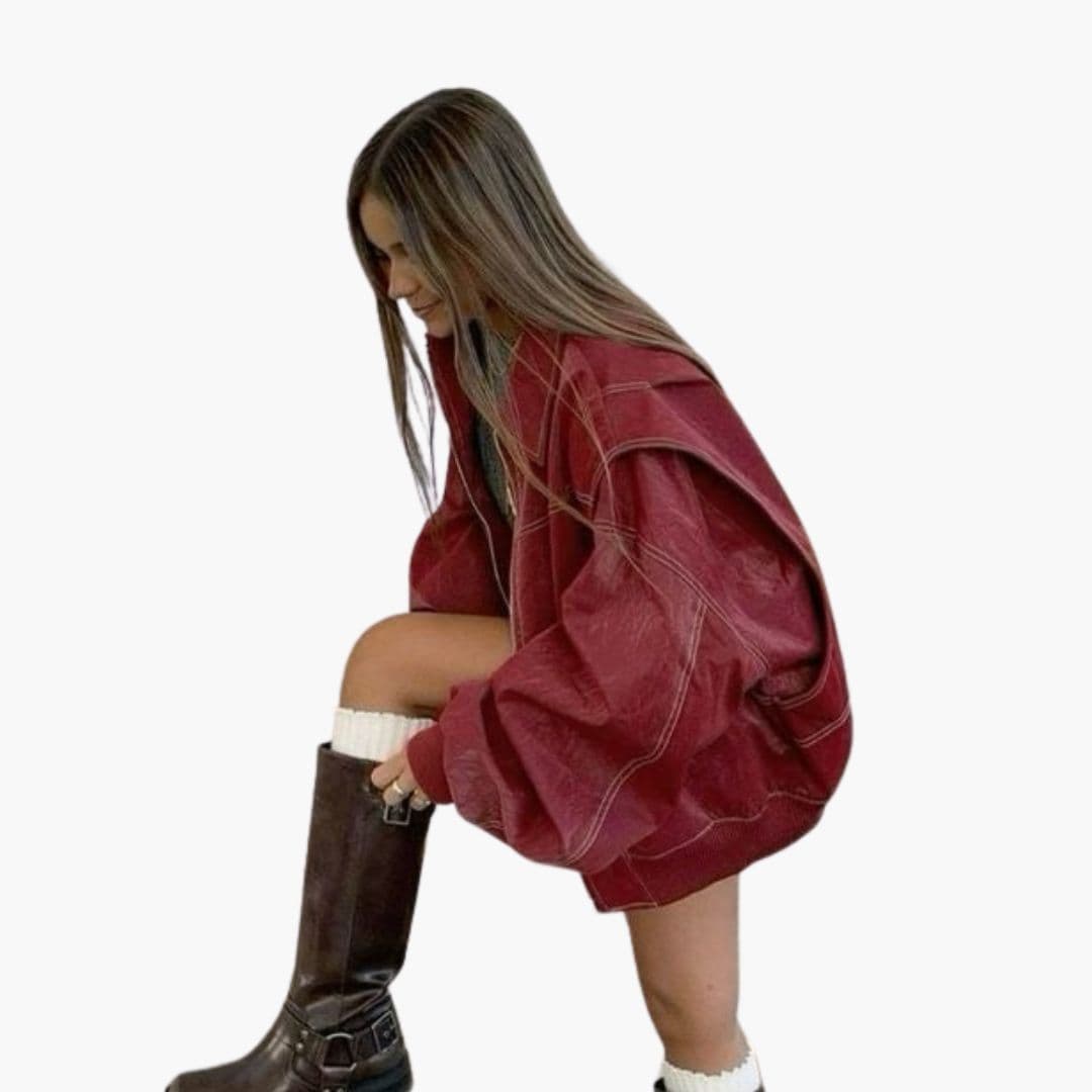 Giacca Oversize Donna con Chiusura Lampo