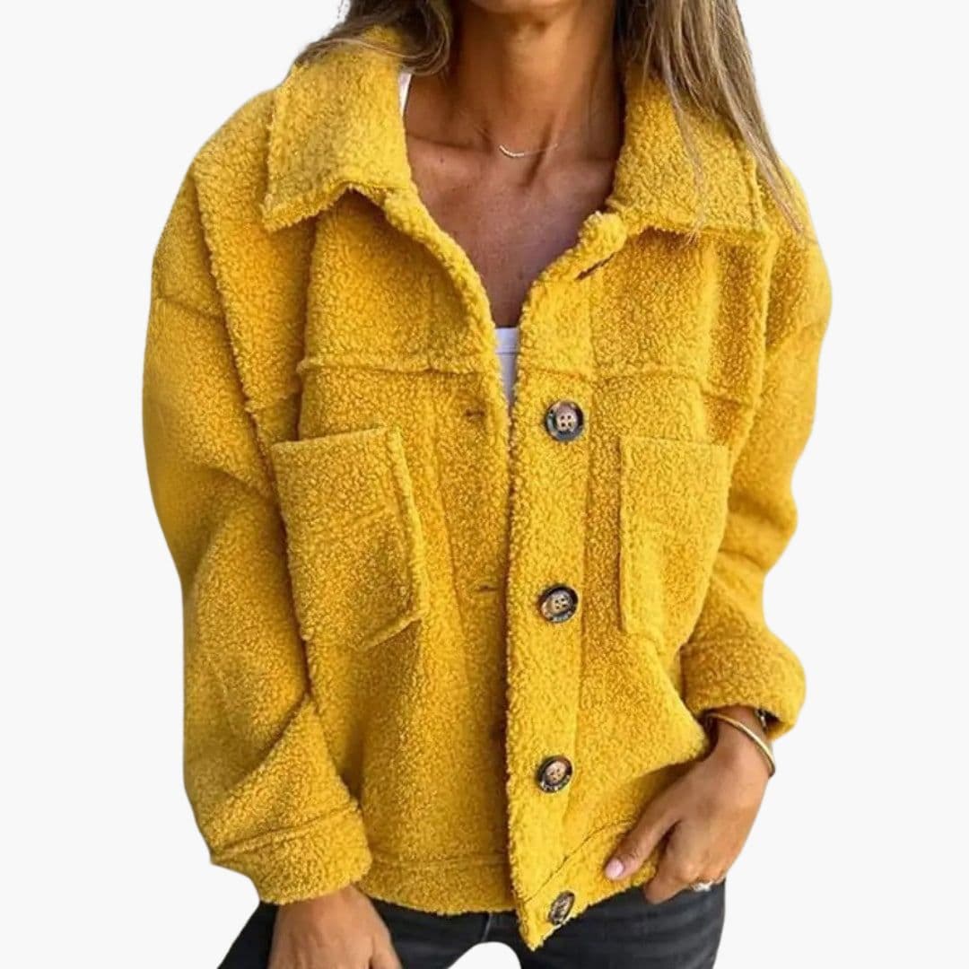 Chaqueta polar para mujer con bolsillos aplicados