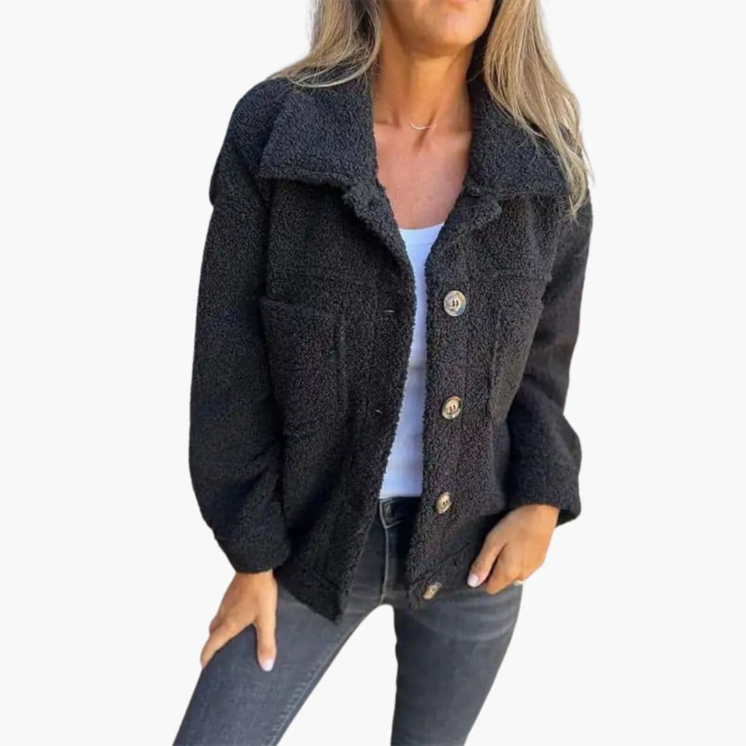 Chaqueta polar para mujer con bolsillos aplicados