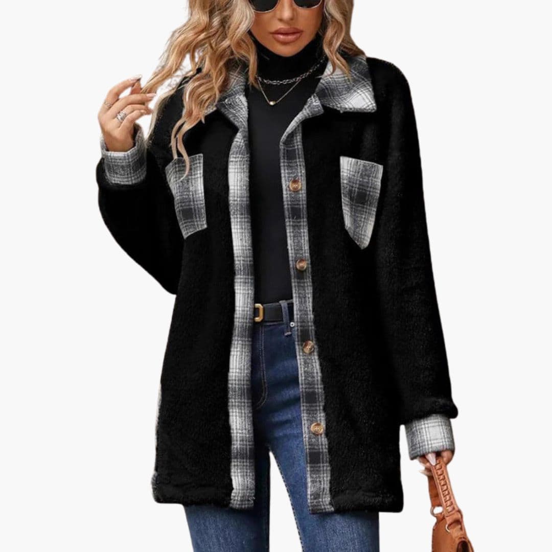Dame overshirt vest med knaplukning