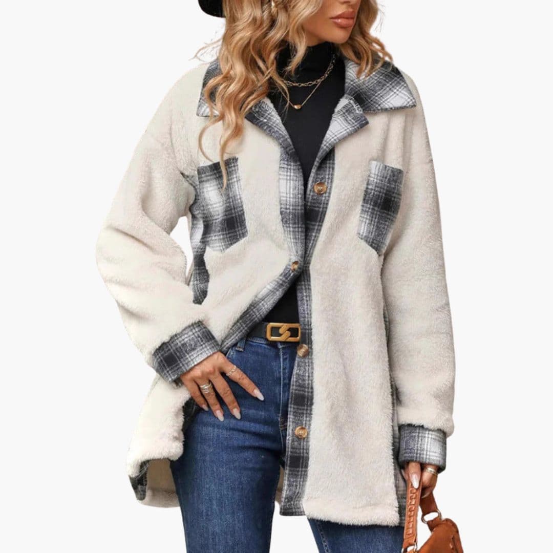 Dame overshirt vest med knaplukning