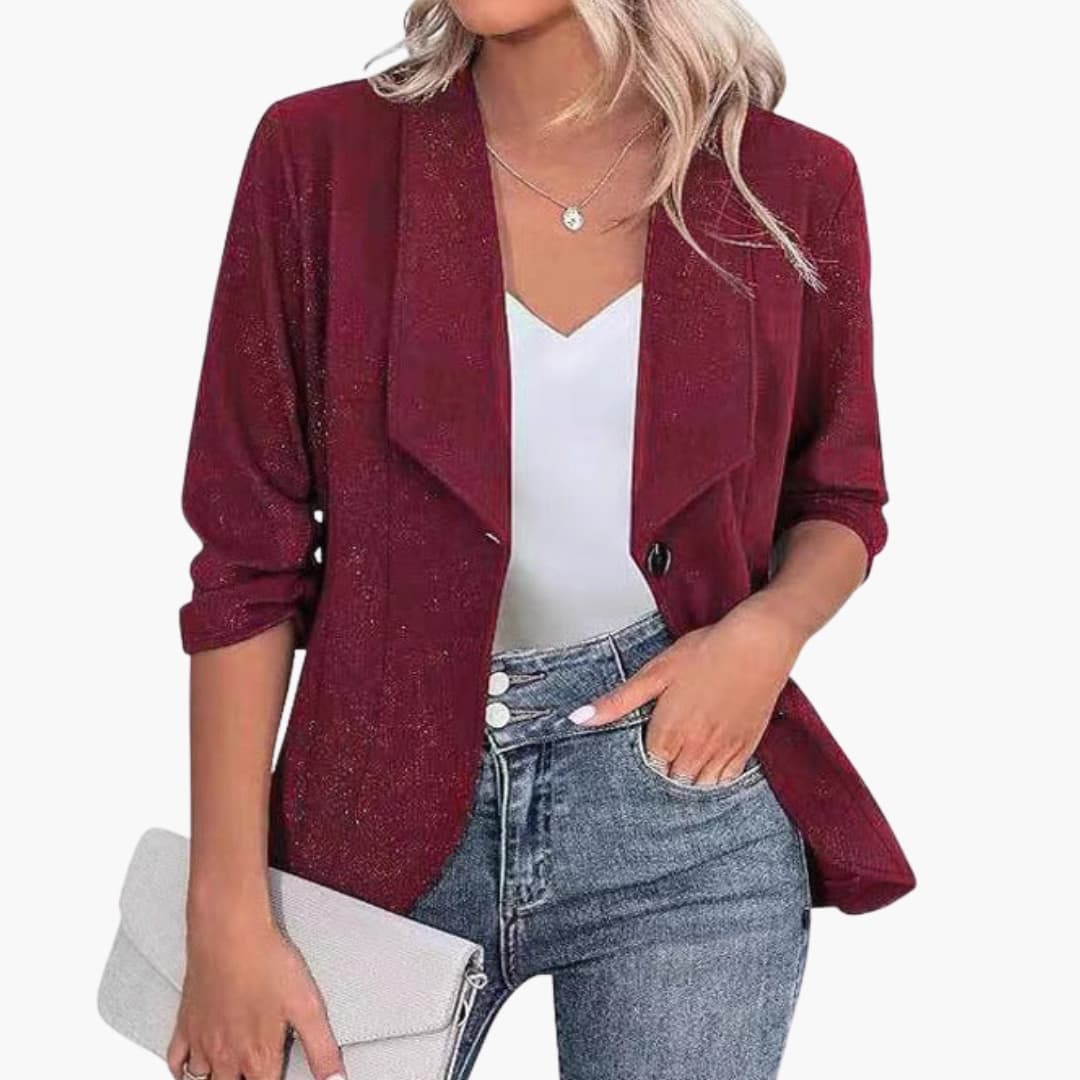 Blazer scintillant pour femme à la silhouette féminine