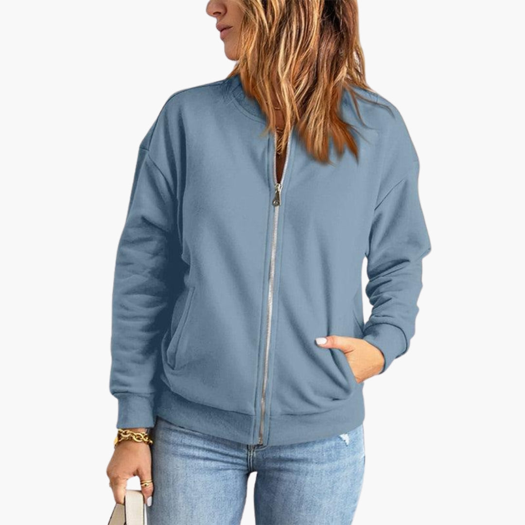 Women's bomber jacket with side pockets