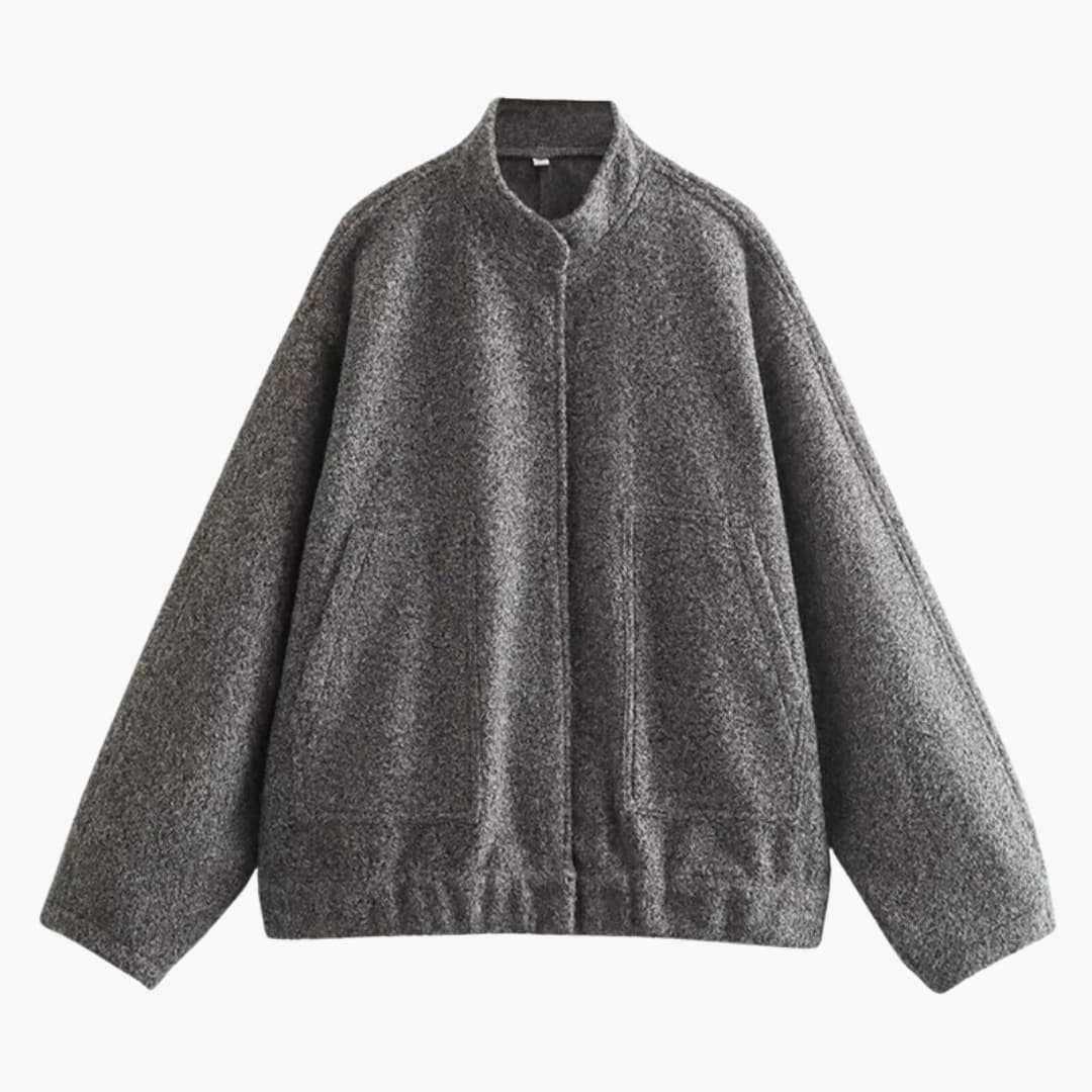 Women's bomber jacket with zip closure and ribbed finishes