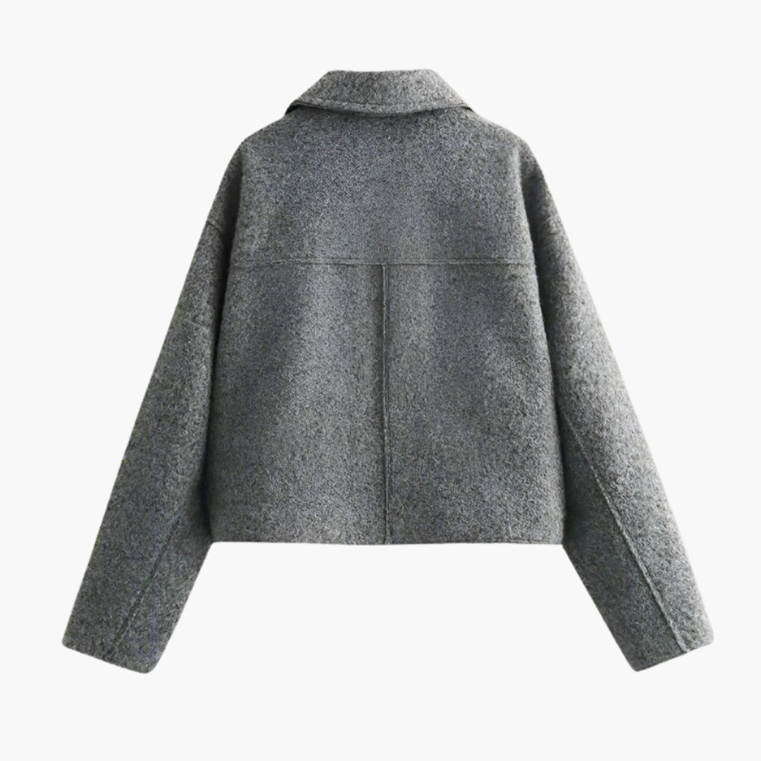 Veste bomber femme courte avec col à revers