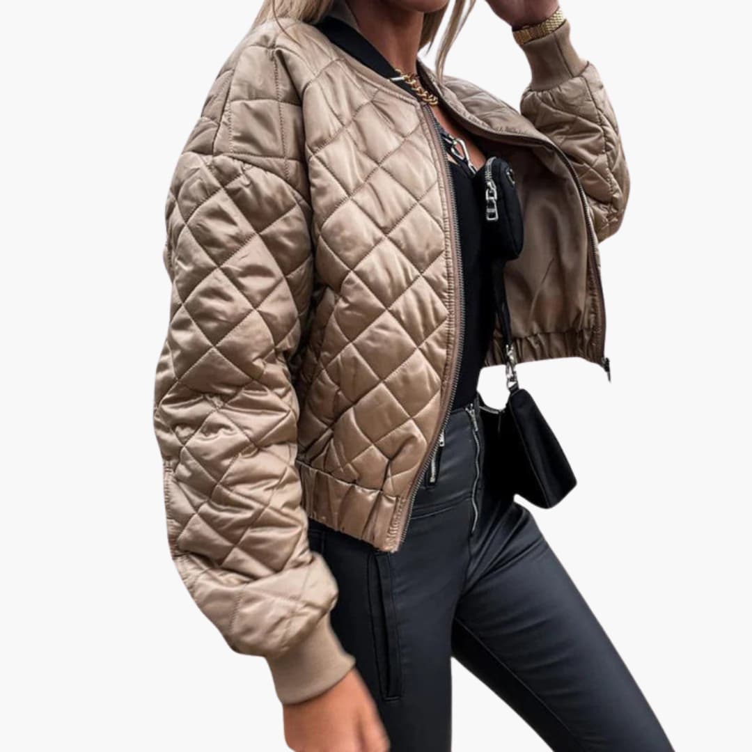 Veste bomber femme matelassée avec fermeture zippée