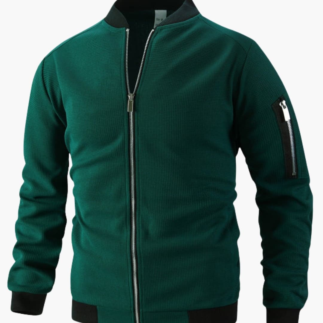 Giacca bomber uomo con collo alto e chiusura con zip