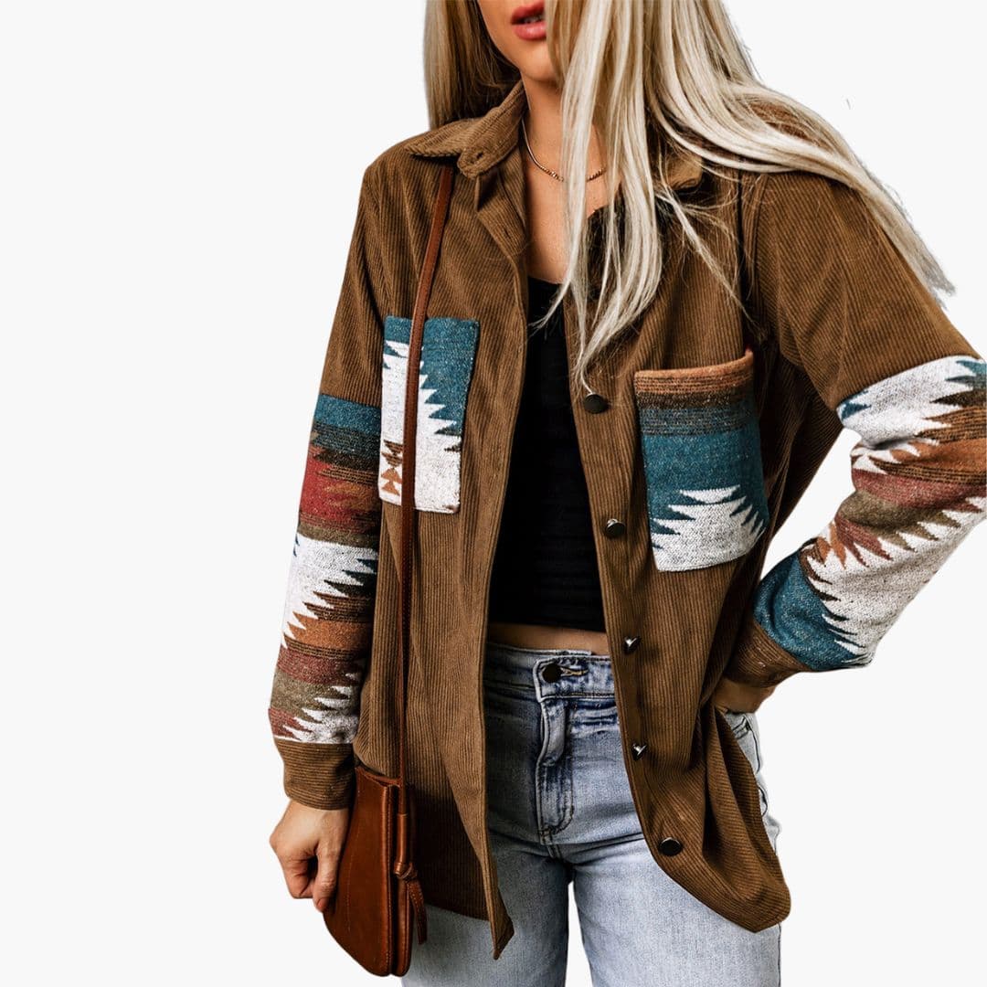 Dame skjortevest med metal knapper