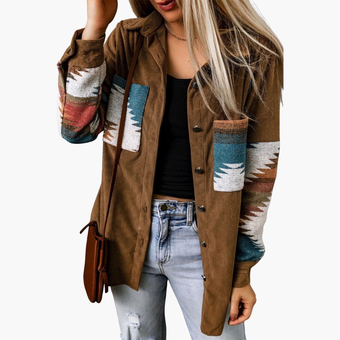 Dame skjortevest med metal knapper