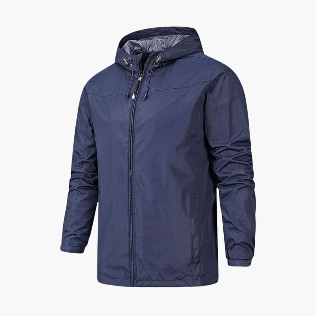Veste de pluie homme à capuche avec fermeture éclair