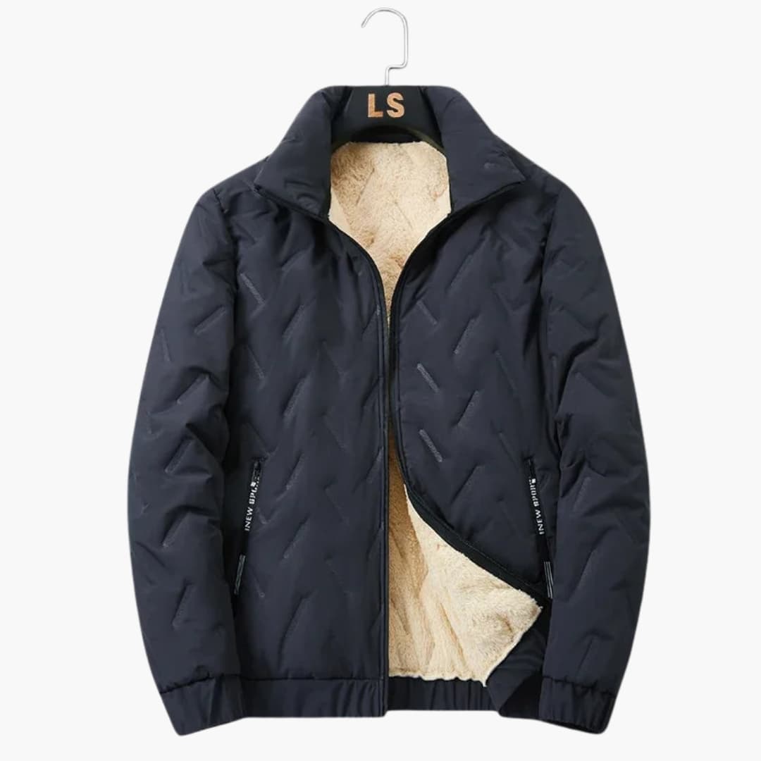 Men's ski jacket with inner lining and zip closure