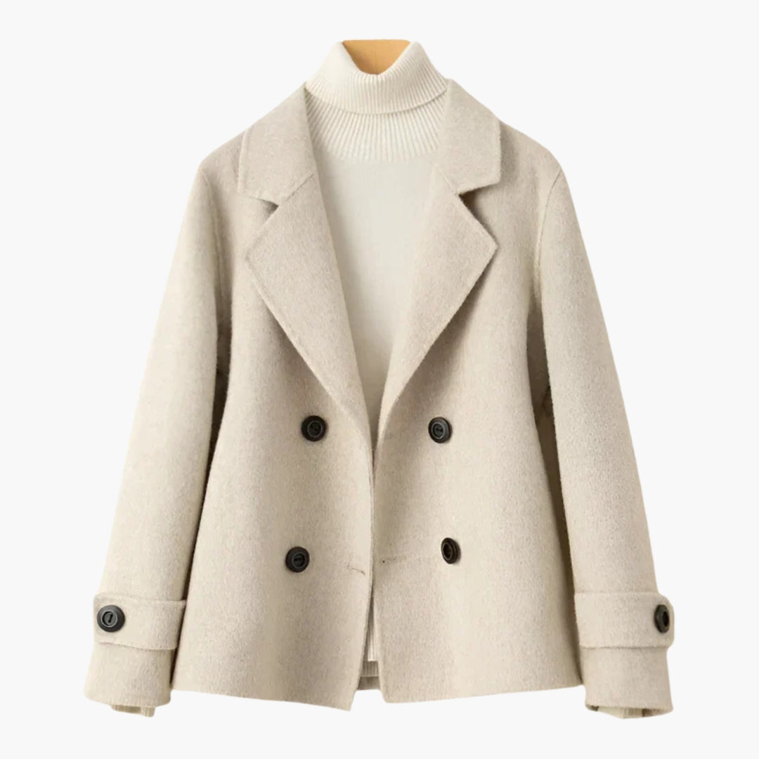 Veste femme à col à revers et fermeture boutonnée