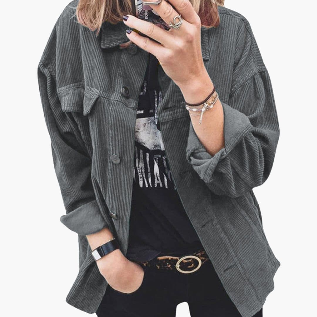 Veste femme avec boutons et poches plaquées