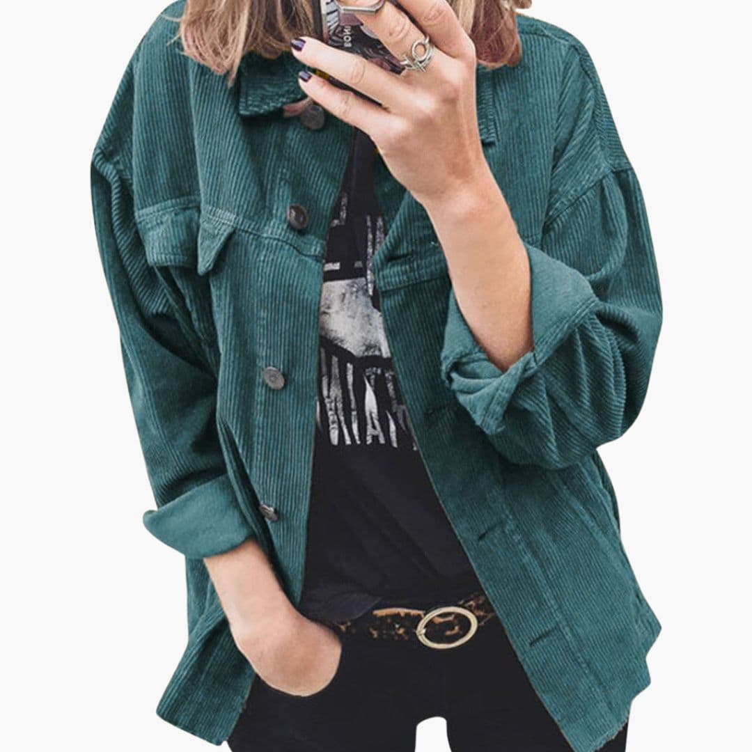 Veste femme avec boutons et poches plaquées