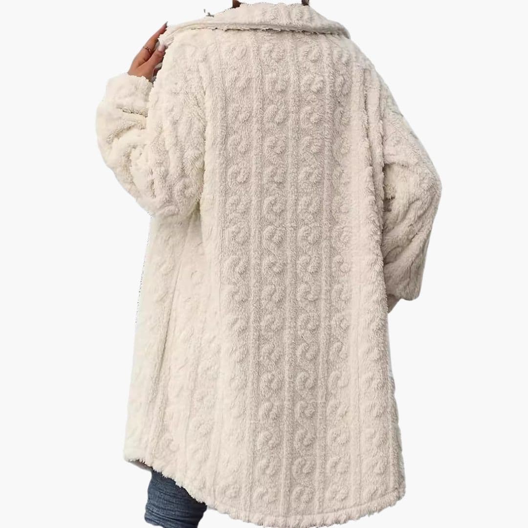 Women's jacket with button closure and patch pockets