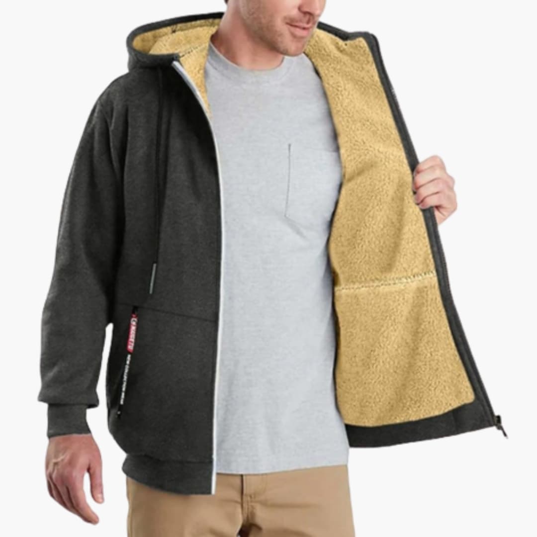 Veste homme à capuche avec fermeture zippée