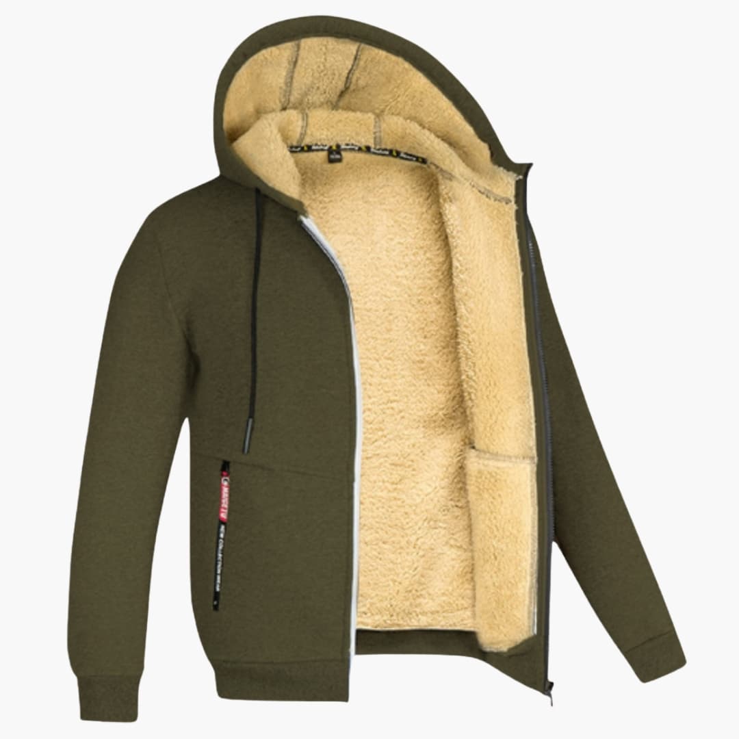 Veste homme à capuche avec fermeture zippée