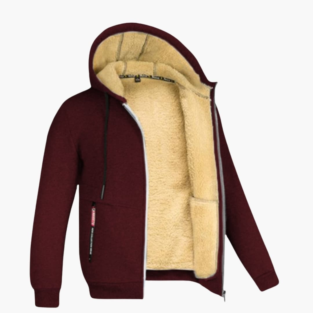 Veste homme à capuche avec fermeture zippée