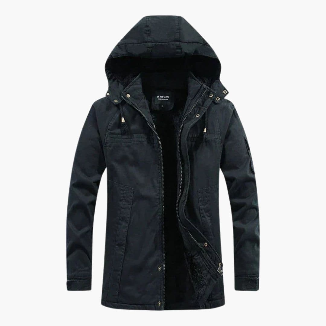 Veste homme à capuche avec fermeture zippée et doublure polaire