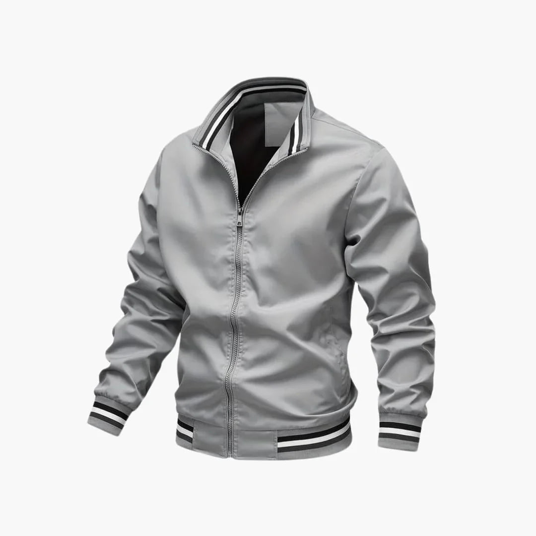 Veste homme avec fermeture éclair et ourlet côtelé