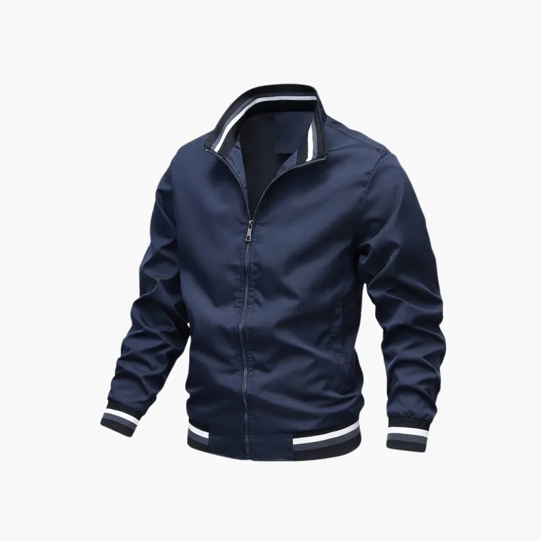 Veste homme avec fermeture éclair et ourlet côtelé