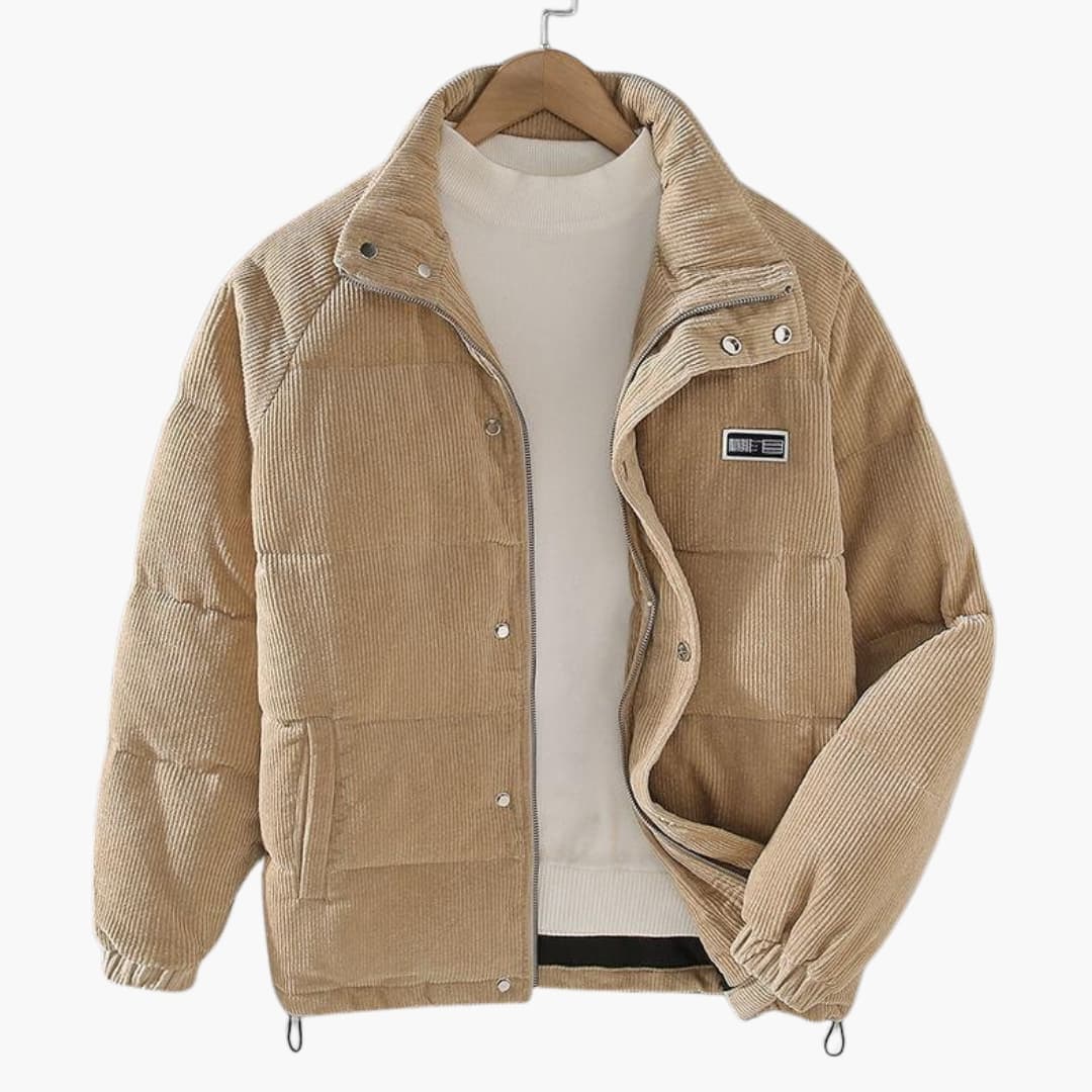 Veste homme avec surface côtelée et doublure intérieure