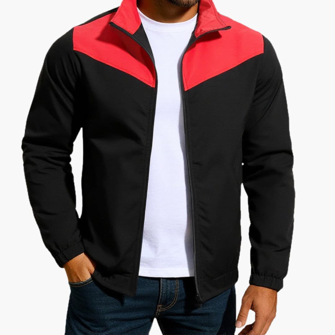 Men's jacket with zipper and side pockets