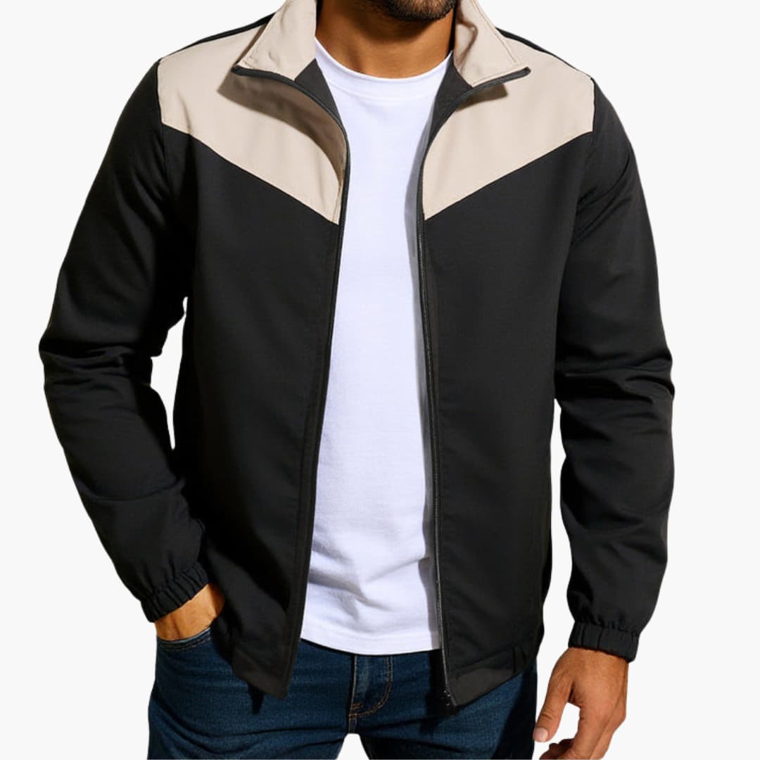 Men's jacket with zipper and side pockets