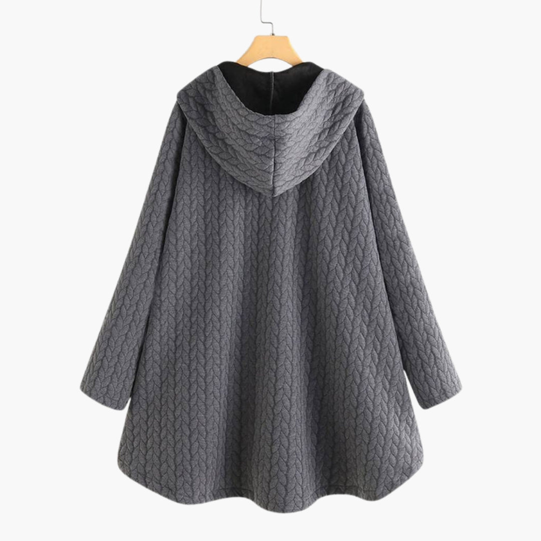Veste matelassée femme à capuche et détails boutonnés