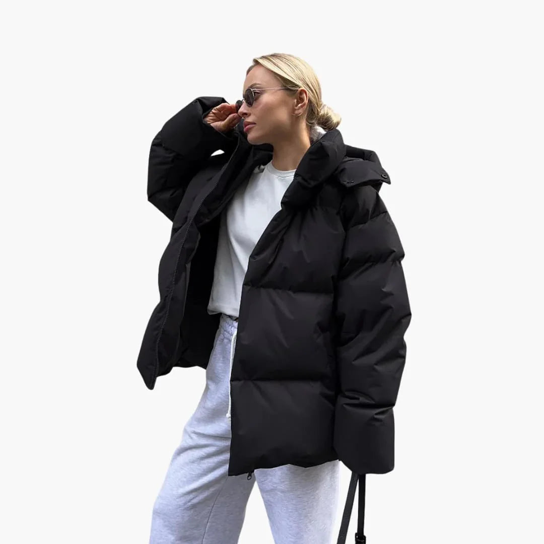 Women's quilted jacket with hood