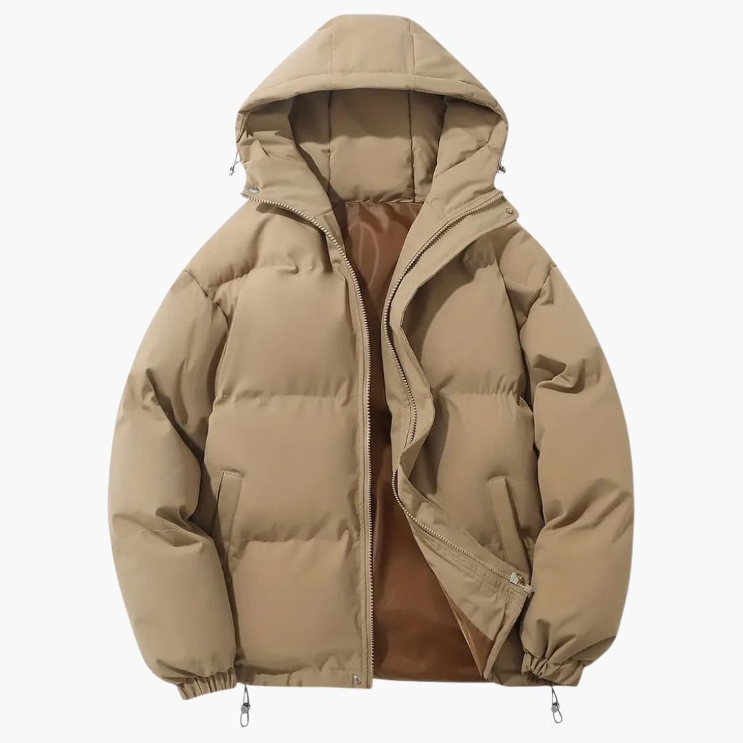 Veste matelassée homme avec capuche et fermeture zippée