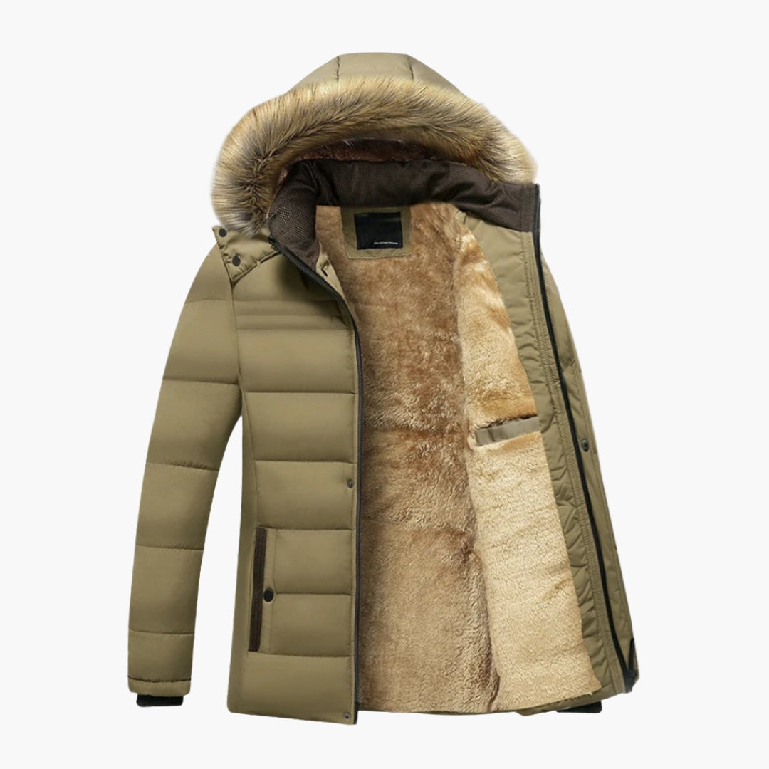 Casaco parka homem com capuz forrado