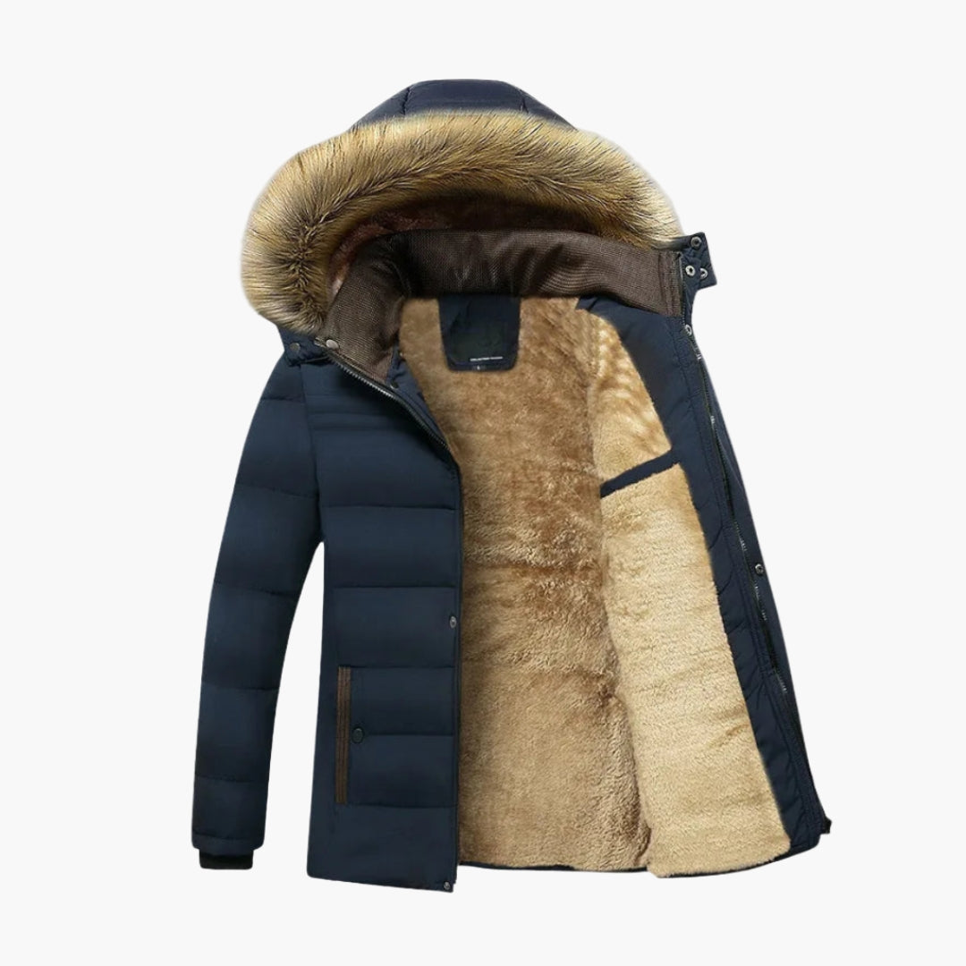 Casaco parka homem com capuz forrado