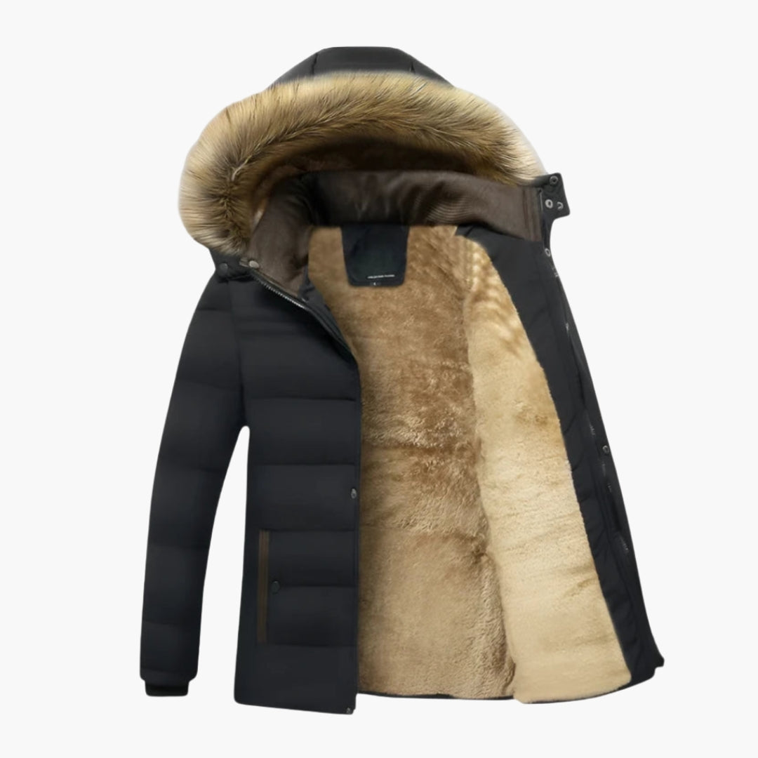 Casaco parka homem com capuz forrado