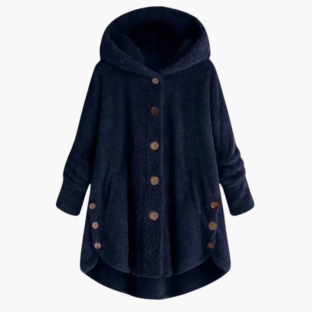 Giacca in pile da donna con cappuccio