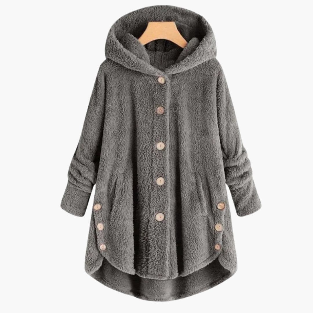 Giacca in pile da donna con cappuccio