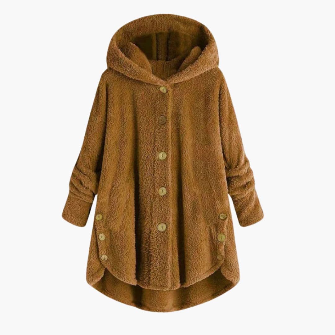 Giacca in pile da donna con cappuccio