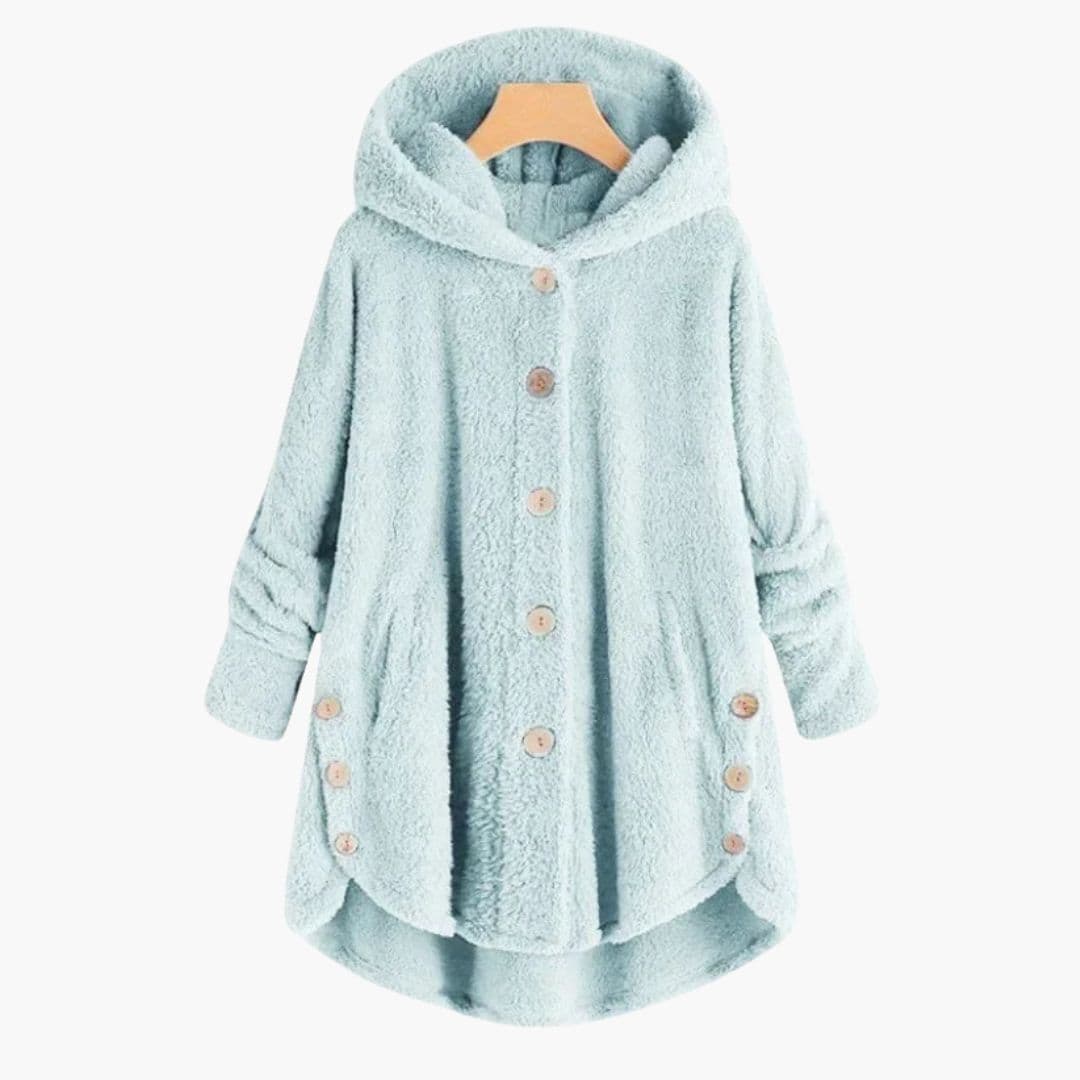 Giacca in pile da donna con cappuccio