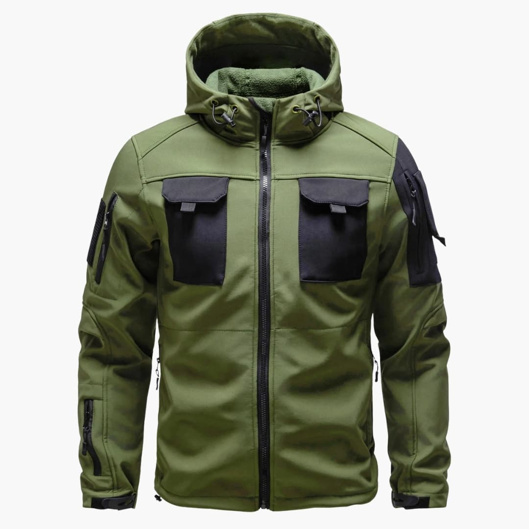 Kurtka softshell męska z kapturem i wieloma kieszeniami