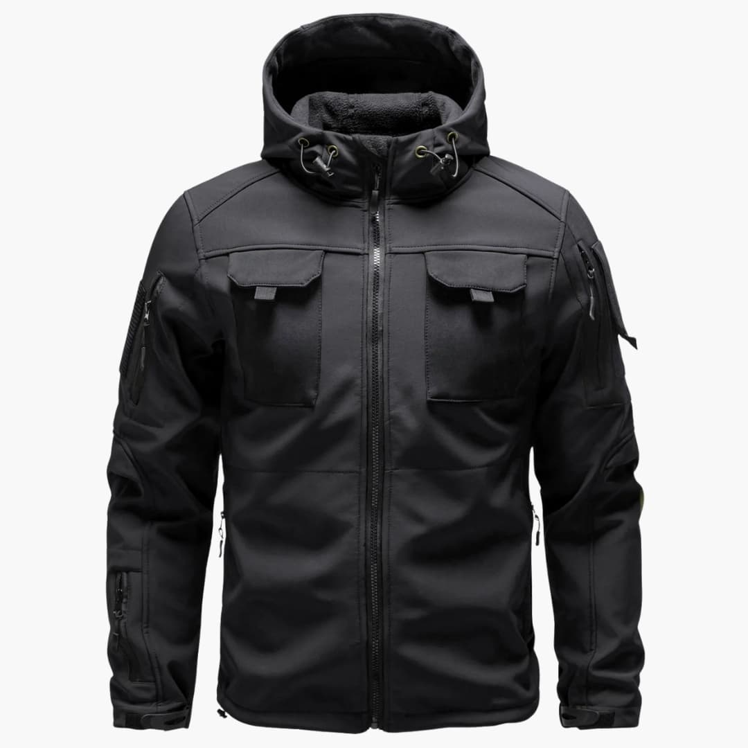 Kurtka softshell męska z kapturem i wieloma kieszeniami