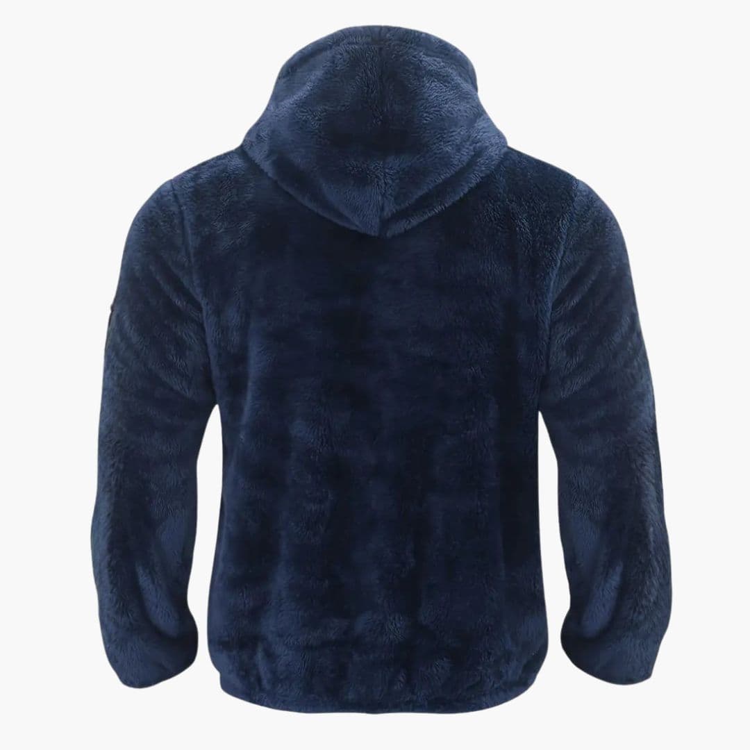 Giacca teddy uomo con cappuccio e chiusura lampo