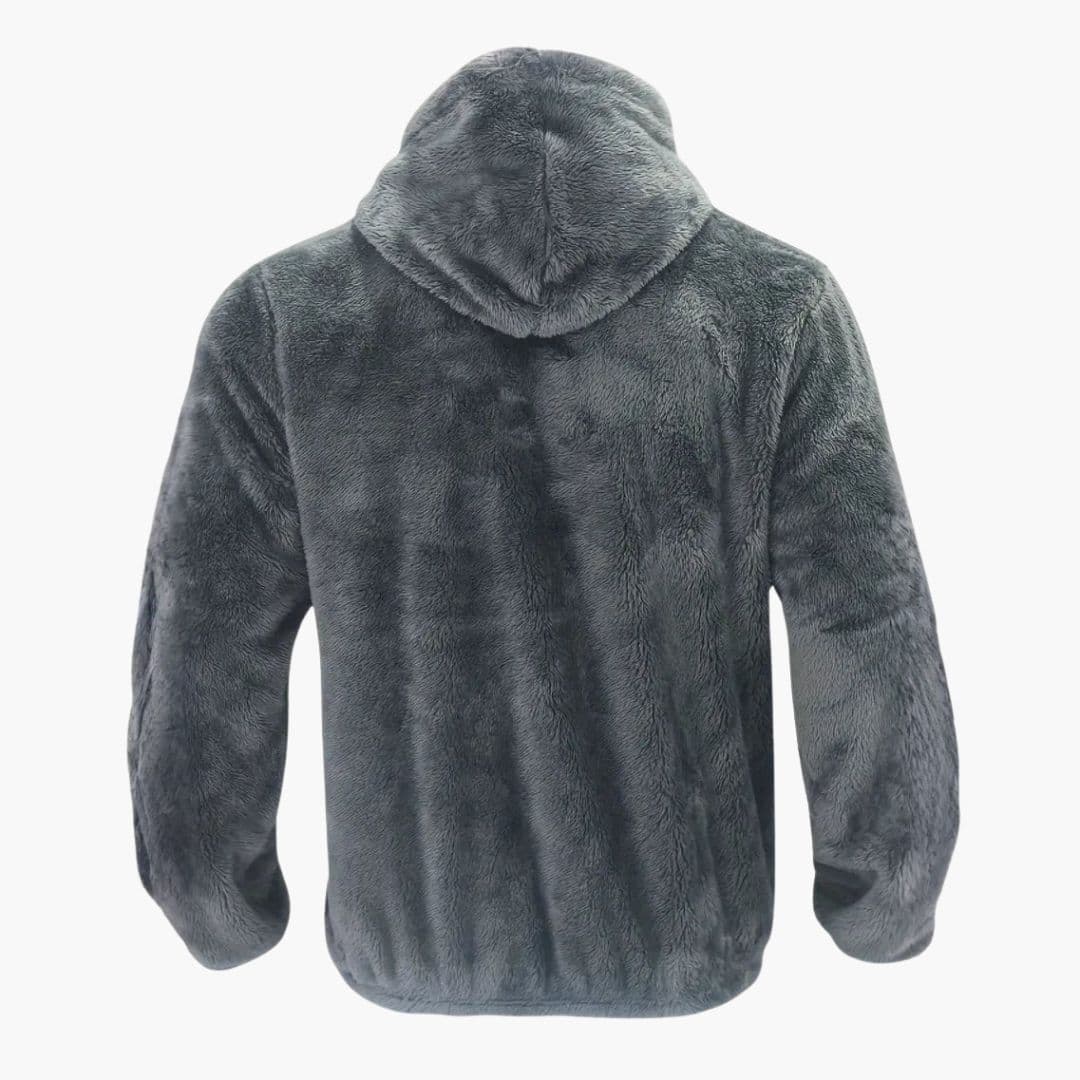 Giacca teddy uomo con cappuccio e chiusura lampo