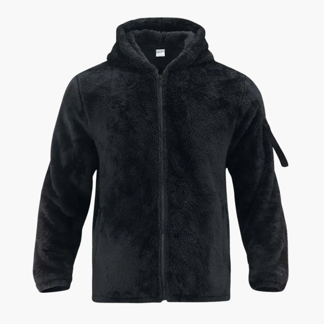 Giacca teddy uomo con cappuccio e chiusura lampo