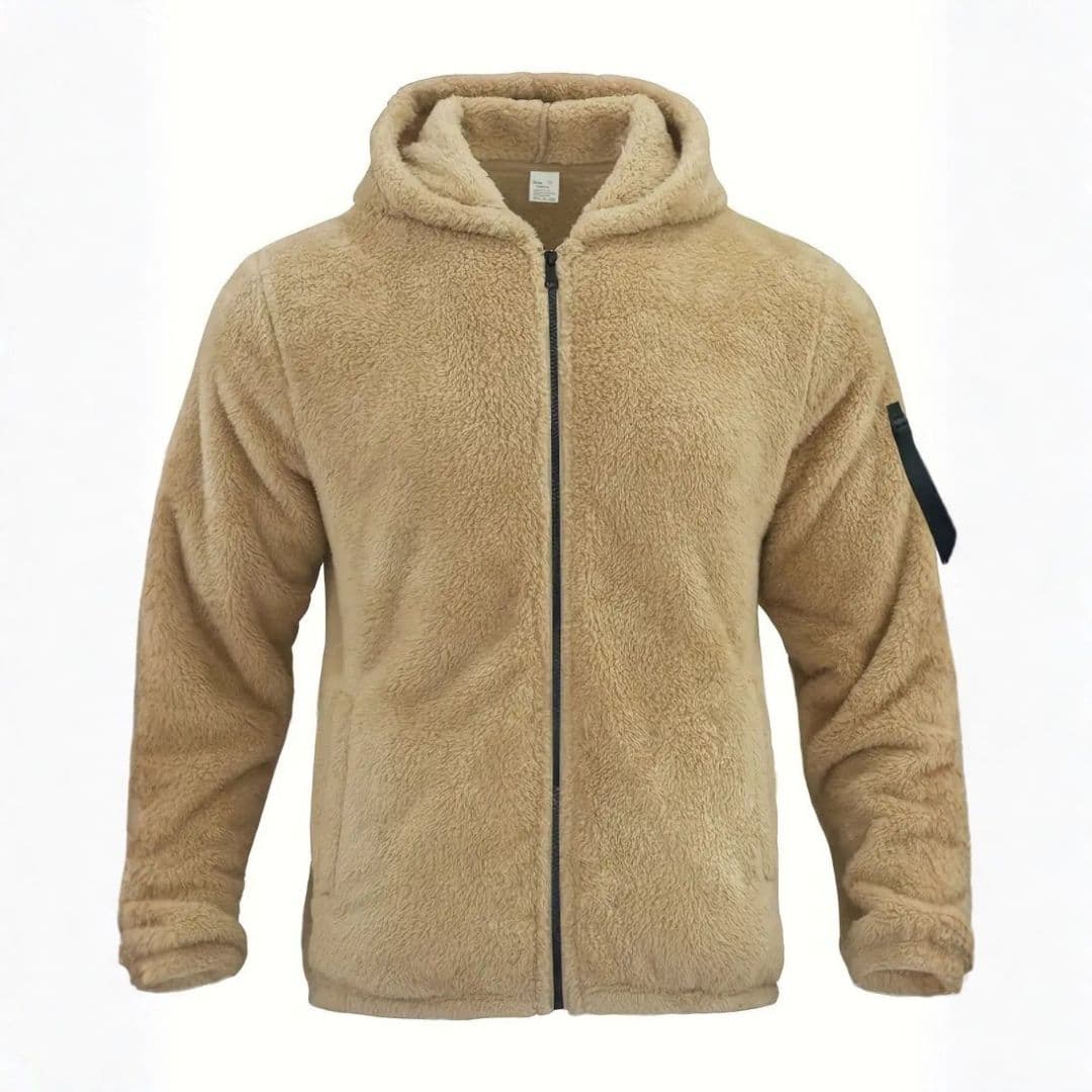 Giacca teddy uomo con cappuccio e chiusura lampo