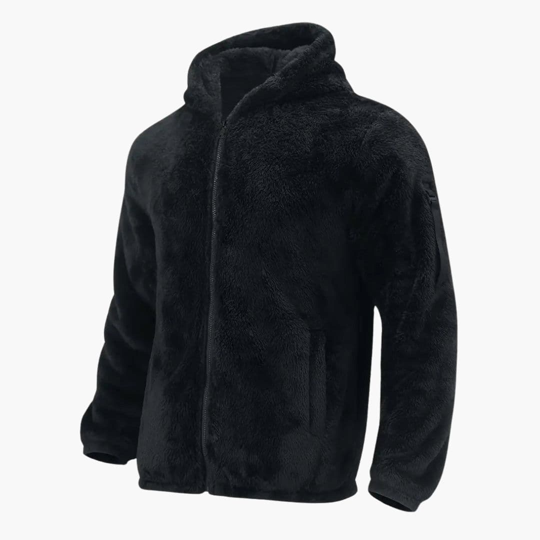 Giacca teddy uomo con cappuccio e chiusura lampo