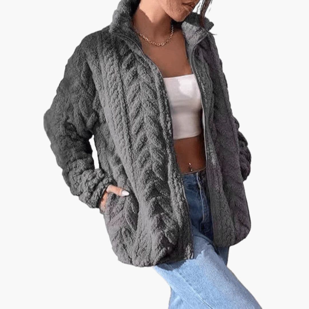 Veste zippée pour femme avec col montant